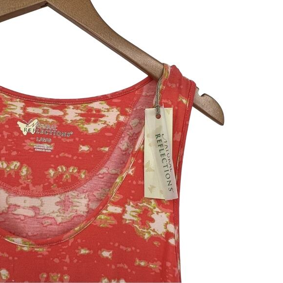 Natural Reflections orange scoop neck high low hem ikat sleeveless dress large - Picture 5 of 8